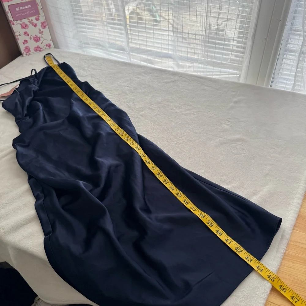 NWT Anthropologie BHLDN Emery Square-Neck Stretch Satin Midi Dress Medium